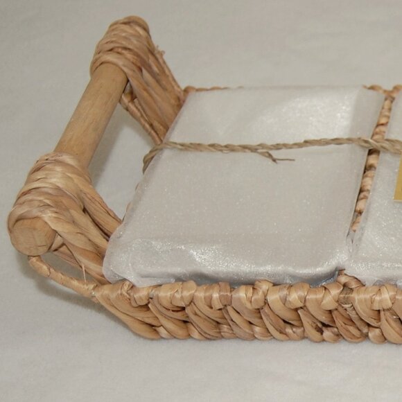 NWT Island Living Wicker Basket Tray with Bowls - Picture 4 of 5